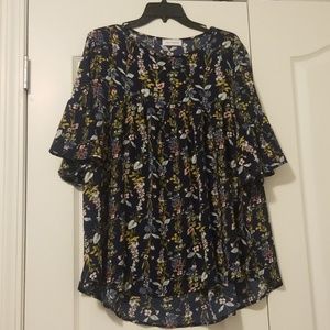 Floral Bell Sleeve Shirt